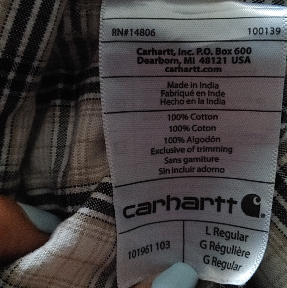 Carhartt men's size large plaid short sleeves shirt - Picture 6 of 6